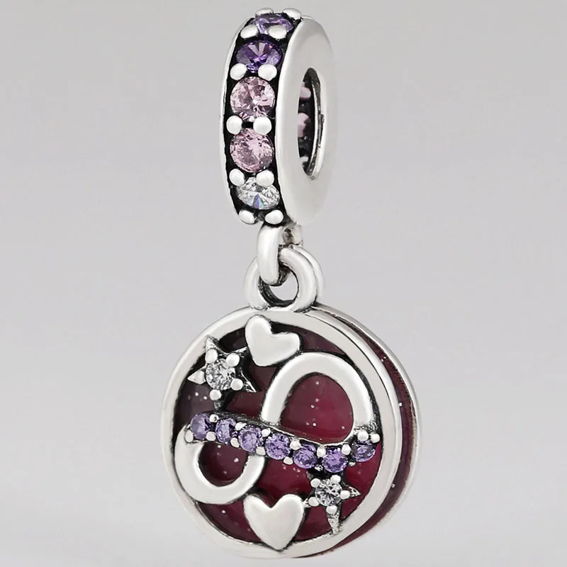 

Original 925 Sterling Silver Charm Shining Eternal Heart And Star Pendant Fit Pandora Women Bracelet & Necklace Diy Jewelry