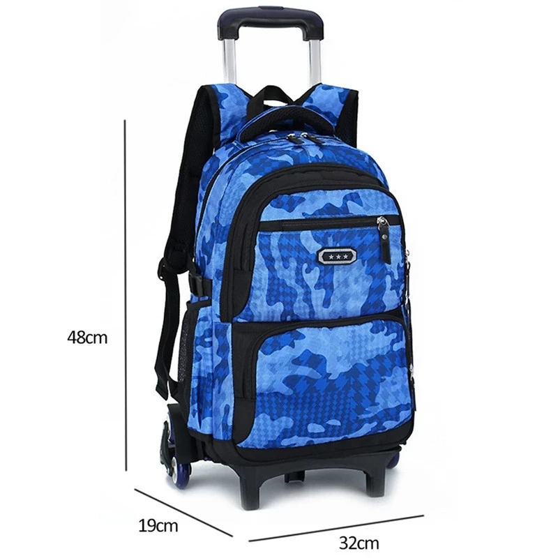 Children Trolley School Backpack 2/6 Wheels Fashion Wheeled School Bag for Girls Boys Detachable Kids Large Schoolbags Mochilas