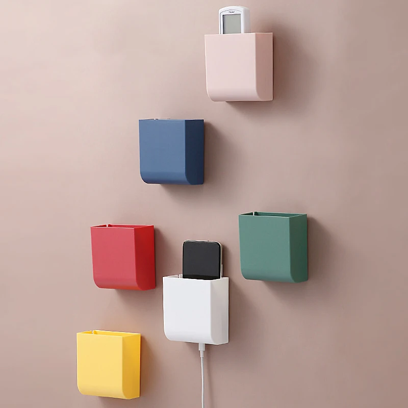 

1pc Mobile Phone Charging Wall Mount Kitchen Bathroom Bedroom Storage Rack