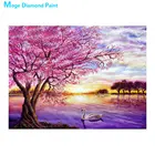 Красивая фиолетовая живописная Алмазная картина Лебединое озеро круглая полная дрель Nouveaute DIY мозаика вышивка 5D Вышивка крестом домашний декор