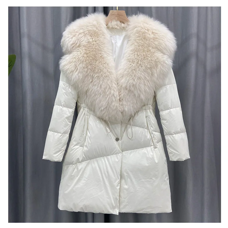 Женский Повседневный пуховик средней длины приталенный однотонный из