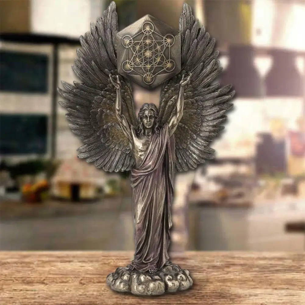 Bronzed Seraphim Six-winged Guardian Angel With Sword Decoration Big And Angel Statues Serpent Statue Home Resin V0a5