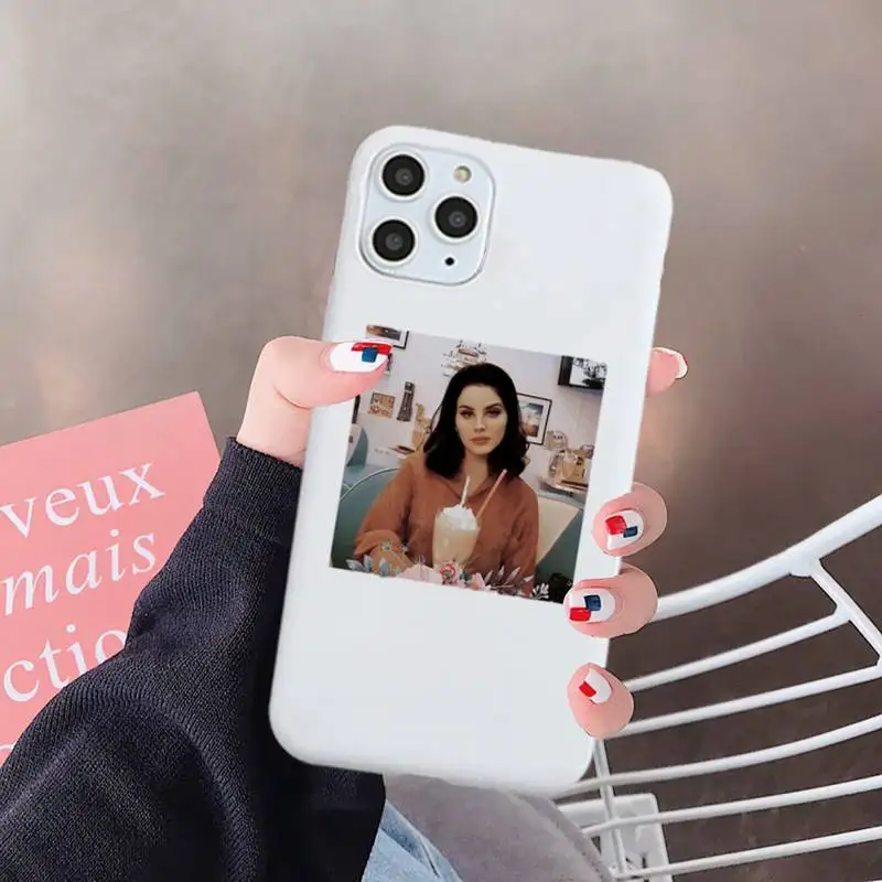 

Lana Del Rey Phone Case White Candy Color for iPhone 6 7 8 11 12 s mini pro X XS XR MAX Plus