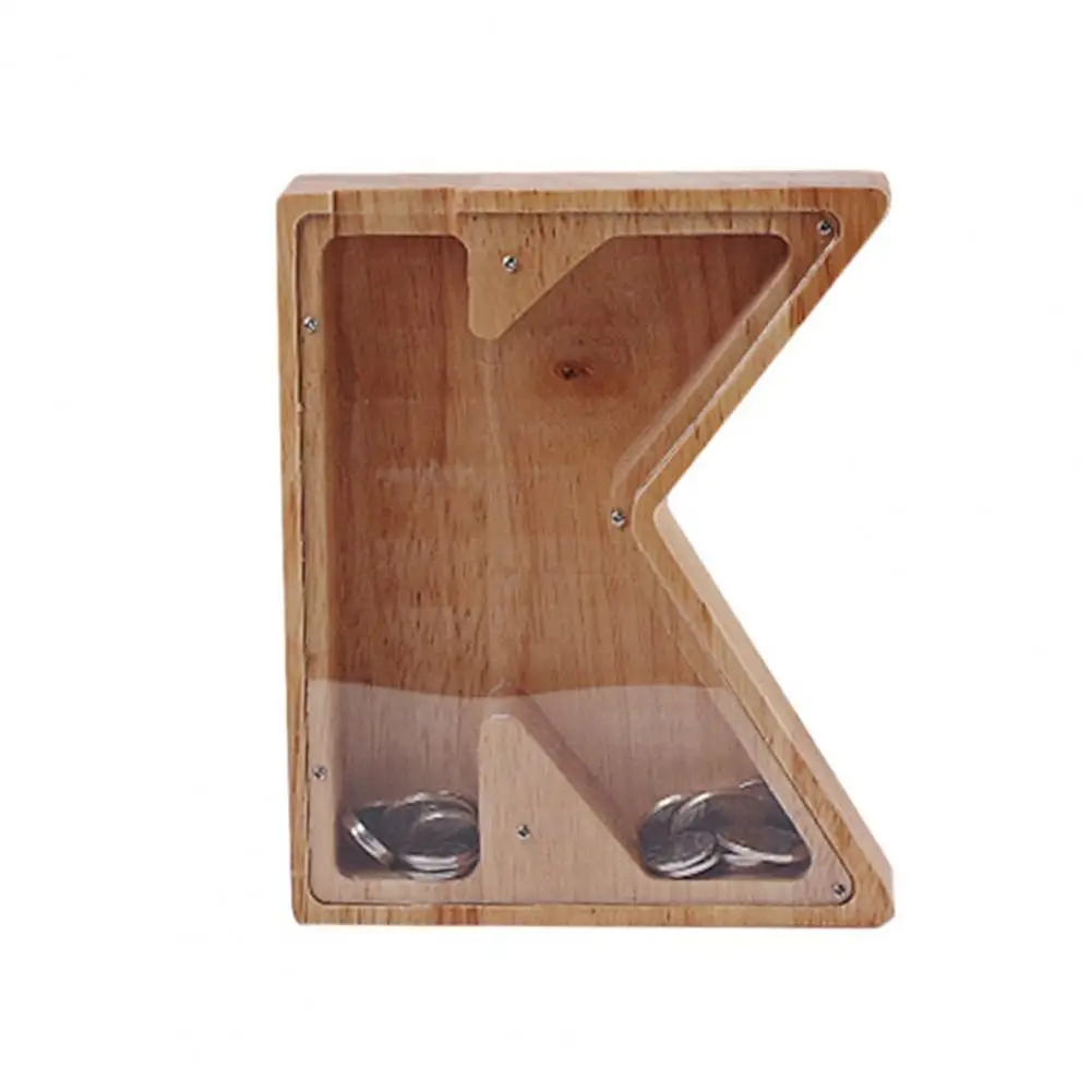 

80% HOT SALE Creative Piggy Bank Letter Home Decor Personalized Transparent Window Burly Wood Meaningful Letters Coin Bank