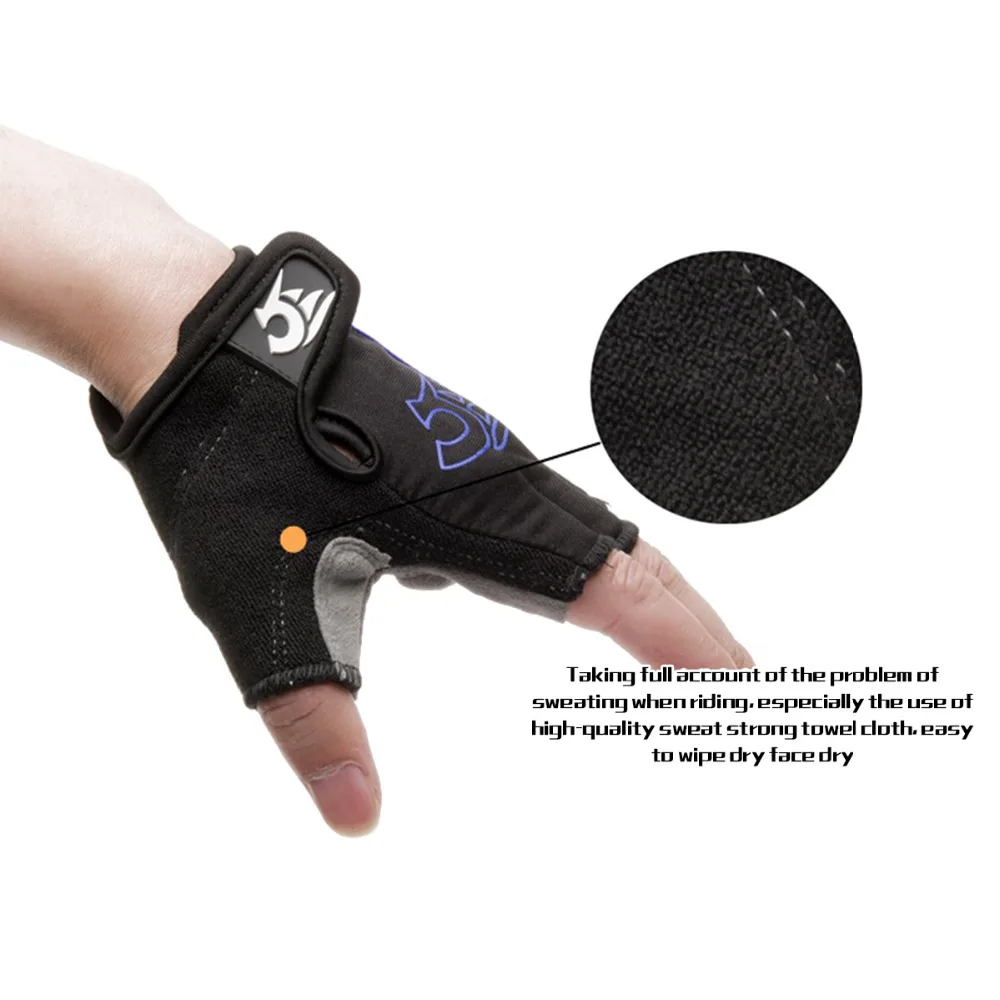 Силиконовые велосипедные перчатки с полупальцами противоударные спортивные для