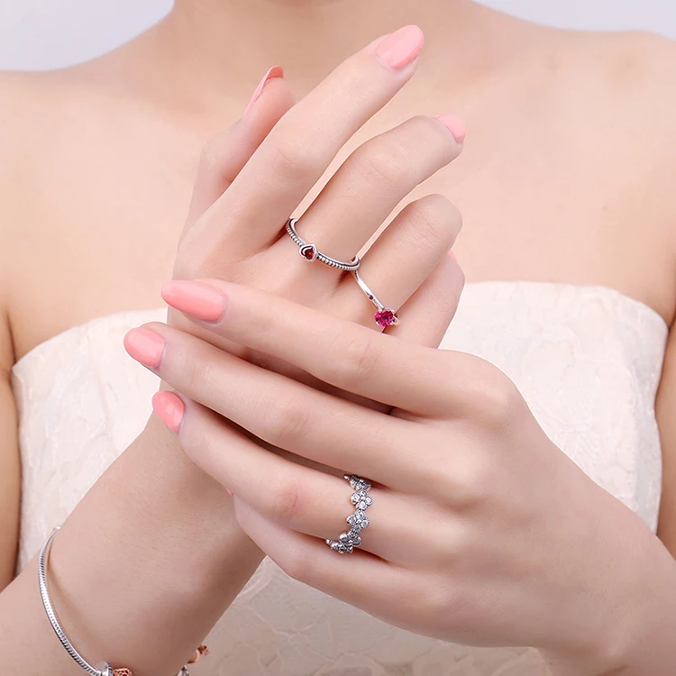 Jewelrypalace реальные 925 пробы серебро душевная любовь Скарлет Циркон Solitare обручальные кольца для женщин ювелирные украшения подарки