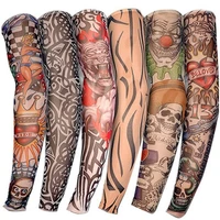 1pc 3d tattoo printed outdoor cycling sleeves personality arm warmer uv protection mtb bike protection arm ridding sleeves