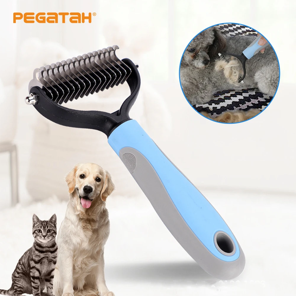 

Pet Cat Hair Removal Comb for Dogs Cat Detangler Fur Trimming Dematting Deshedding Brush Grooming Tool For matted Long Hair