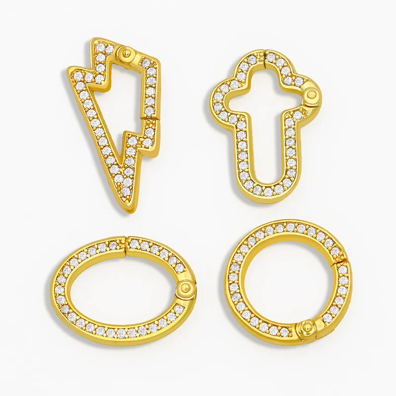 OCESRIO DIY радужные принадлежности застежка круглый карабин винтовой замок Циркония