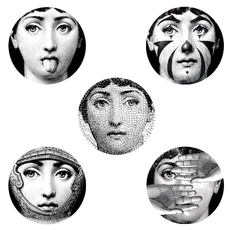 Милан Италия дизайнер fornasetti таблички узор обои разделенные картины настенные наклейки DIY Украшение стены 8 дюймов - Цвет: 14