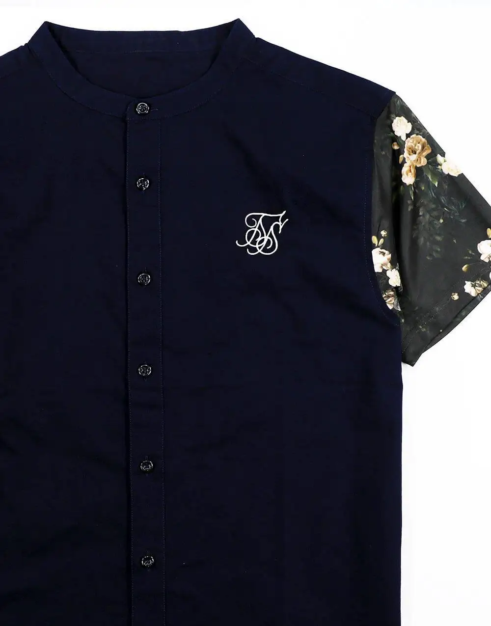 

SikSilk Navy Blue Resort Floral Men's Shirt
