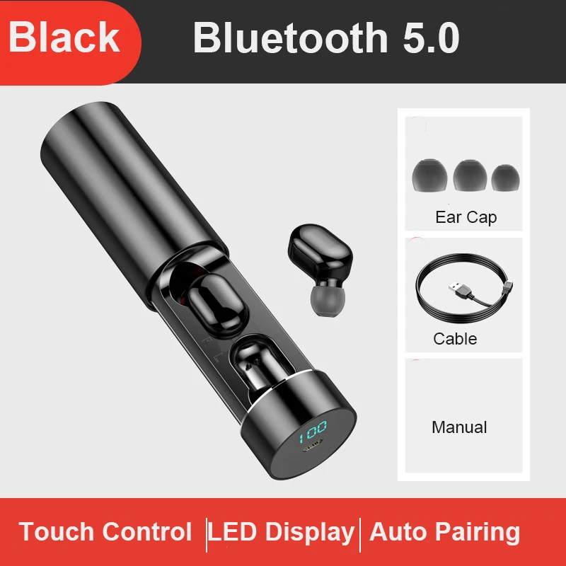 TWS беспроводные Bluetooth наушники стерео HD с сенсорным управлением мини гарнитуры