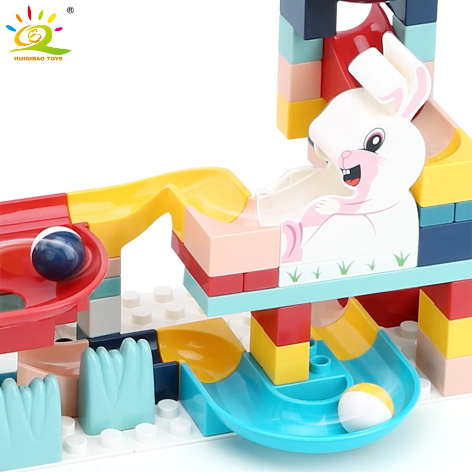 HUIQIBAO 152CS Marble Run гоночный трек слайд DIY строительные блоки городской набор большой