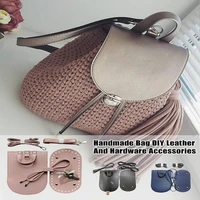 1 set handmade handbag shoulder strap woven bag set leather bag bottoms with hardware accessories for diy bag backpack
