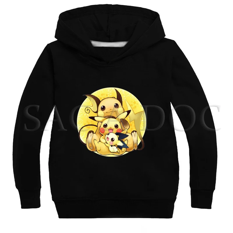 Hoodies 2 Толстовки для мальчиков с принтом «Покемон» на весну-осень одежда для детей детские толстовки с капюшоном для девочек Повседневный Спортивный пуловер - Цвет: Hoodies 2