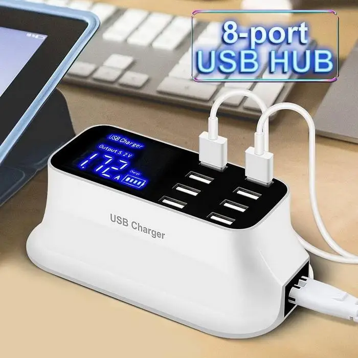 Быстрое зарядное устройство для телефона usb светодиодный дисплей настенное