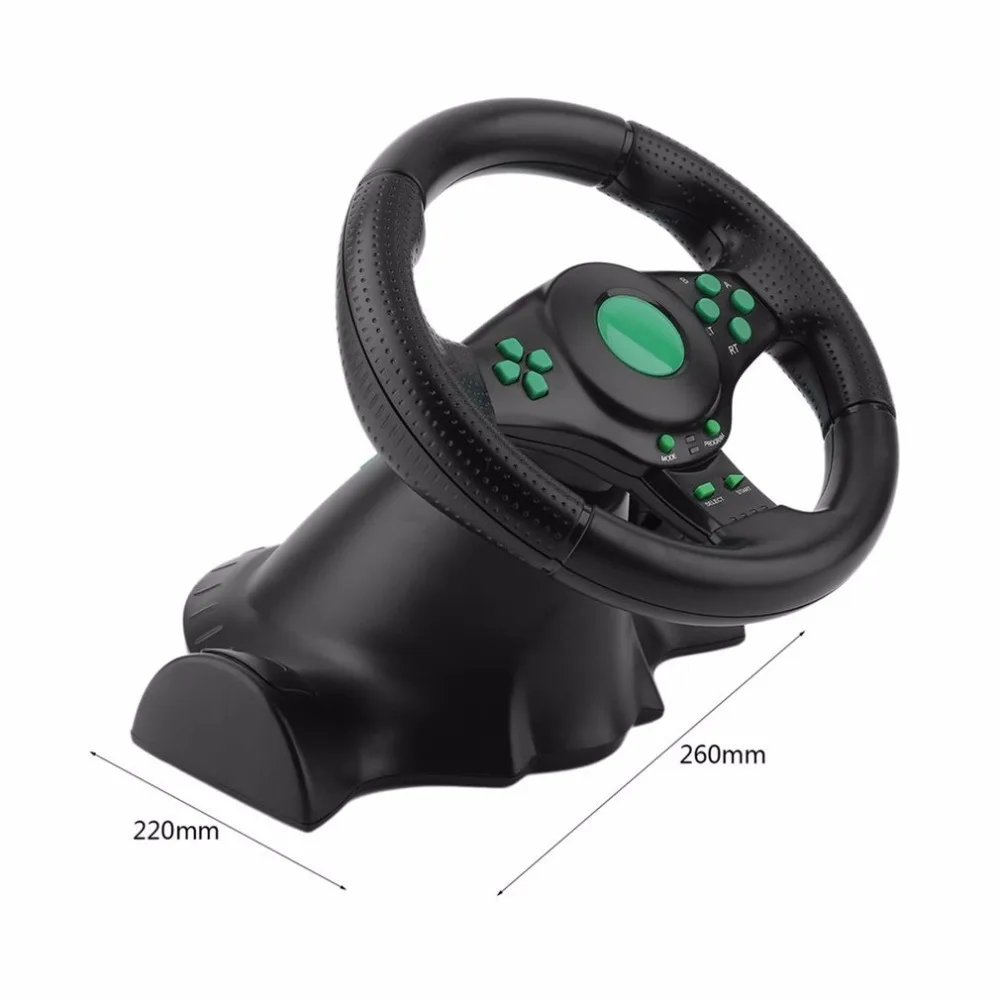 

180 Degree Rotation Gaming Vibration Racing Steering Wheel With Pedals For XBOX 360 For PS2 For PS3 PC USB Car Steering Wheel