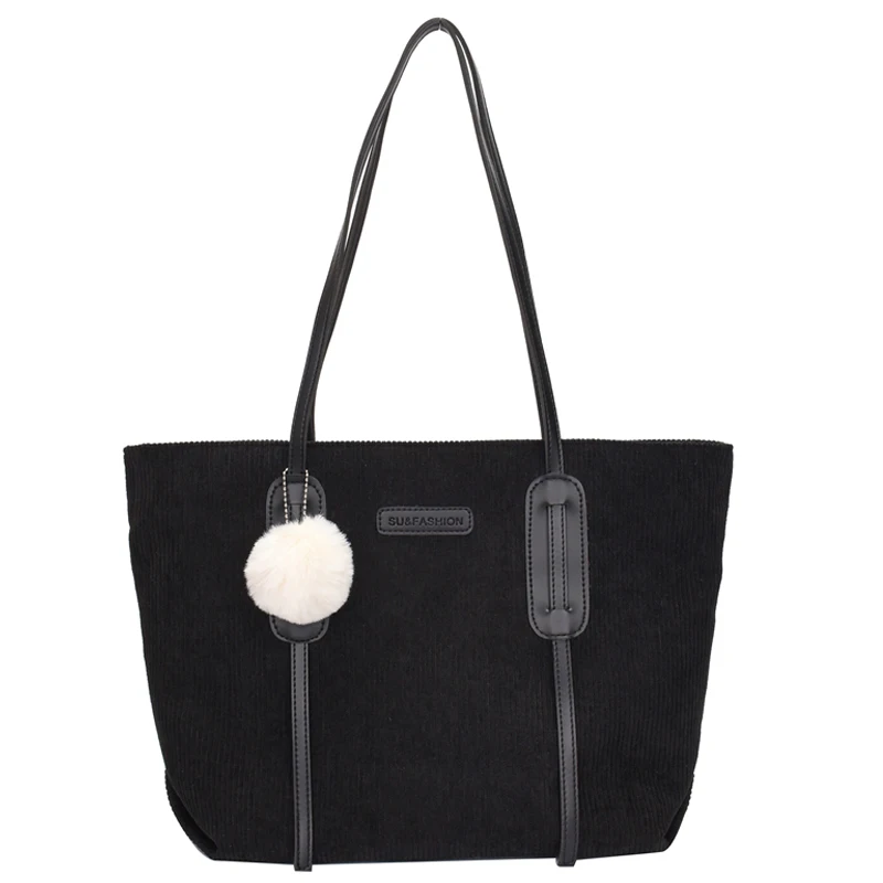 

Casual Tote For Women 2021 Fashion Corduroy Shoulder Bag Large Capacity Luxury Handbag Shopping Bags Sac A Main Bolsa Feminina