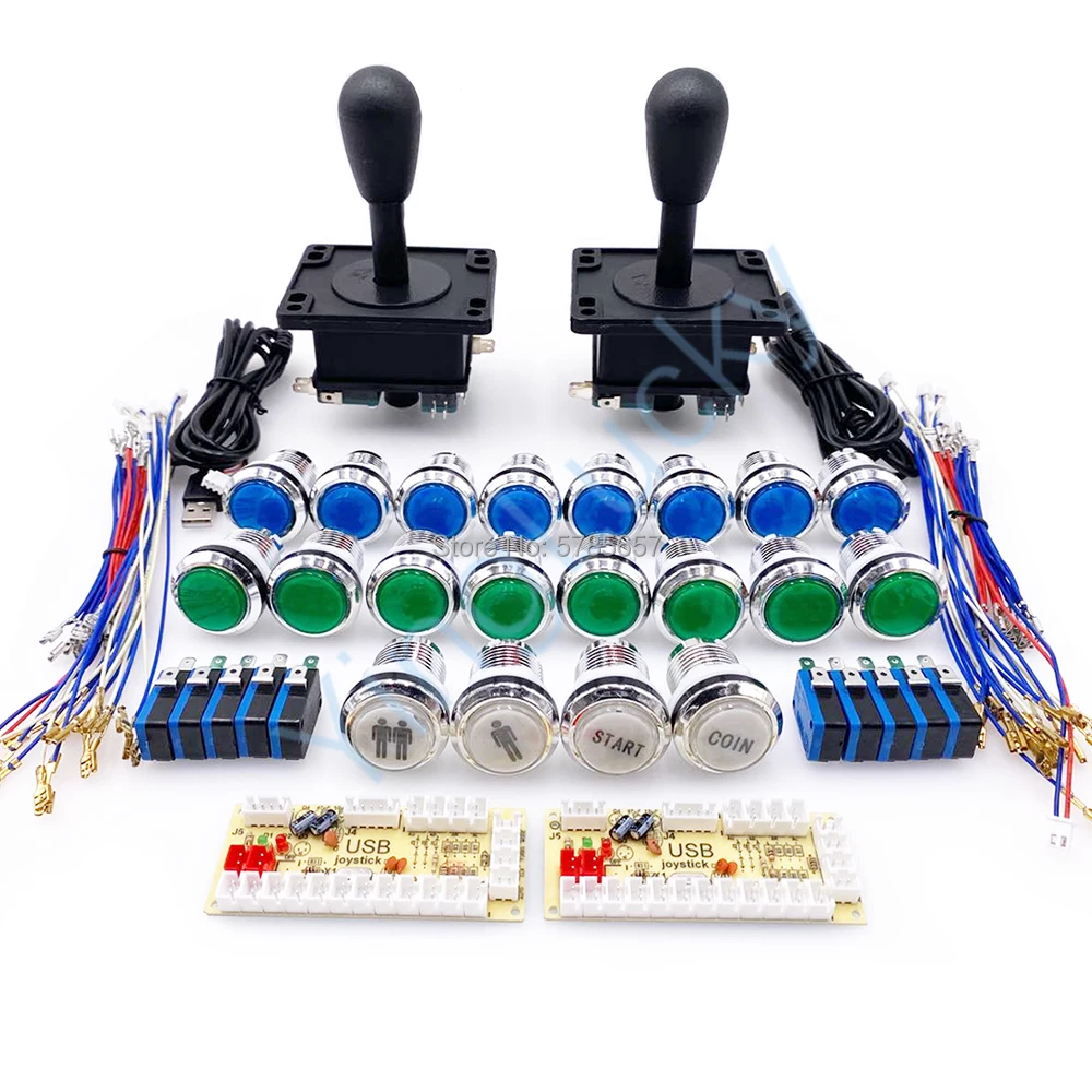 Аркадный джойстик DIY kit с американской джойстика светодиодный Кнопка usb датчик