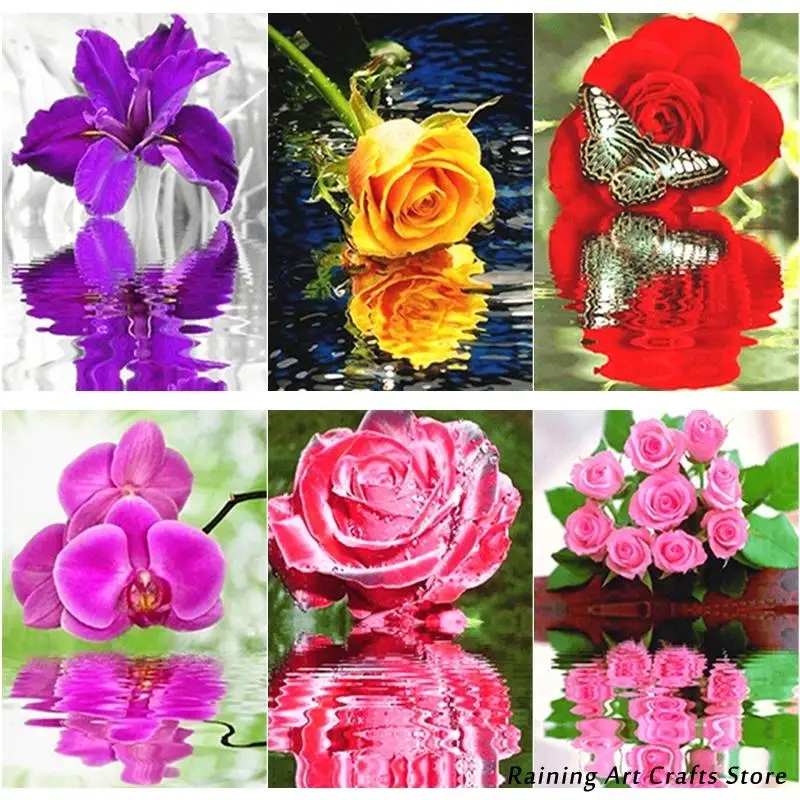 

5D Diy Diamond Painting Rose Flower Embroidery Full Round Square Drill Rhinestone Cross Stitch Kits Mosaic Pictures Home Decor