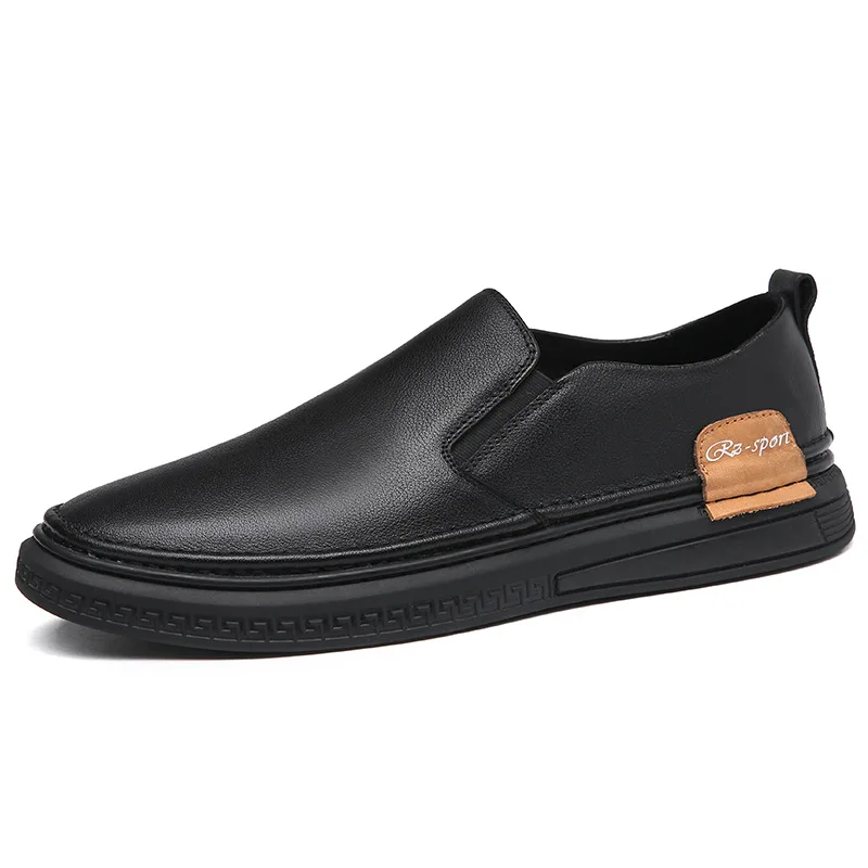 

2021 High End Men Leather Casual Shoes Genuine Cow Spring Autumn Luxury Slip-on Leisure Comfortable Flat Shoes Trend Loafers