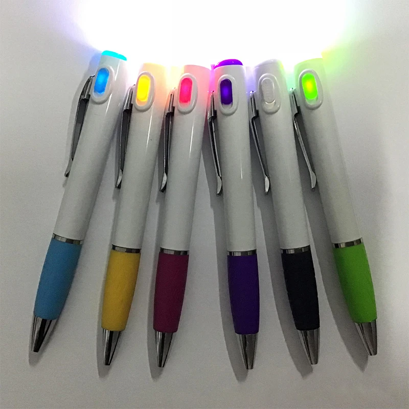 Nurse Accessories White LED Light Pen Function Gift Pen Twisting Lighted Ballpoint Pen Advertising Promotion LED Plastic