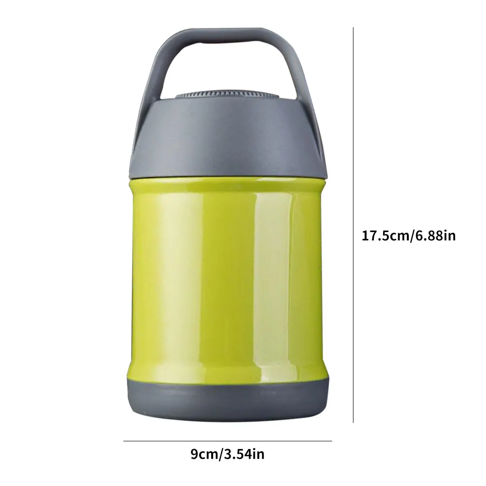 

New Insulation Food Flask Stainless Steel Soup Container 450mL Portable Leak-Proof Jar For Outdoor Office Home 5 Colours