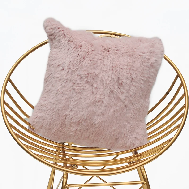 

Бесплатная доставка, искусственная ручная вязка, наволочка из натурального кроличьего меха, декоративные наволочки, наволочка