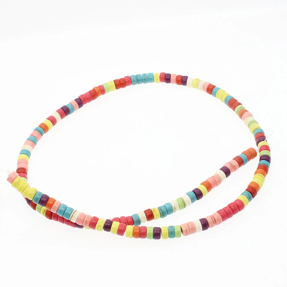 Natural stone fashion beads Semi-precious stones round cake-shaped loose For bracelet necklace accessories 120pcs / strip | Украшения и