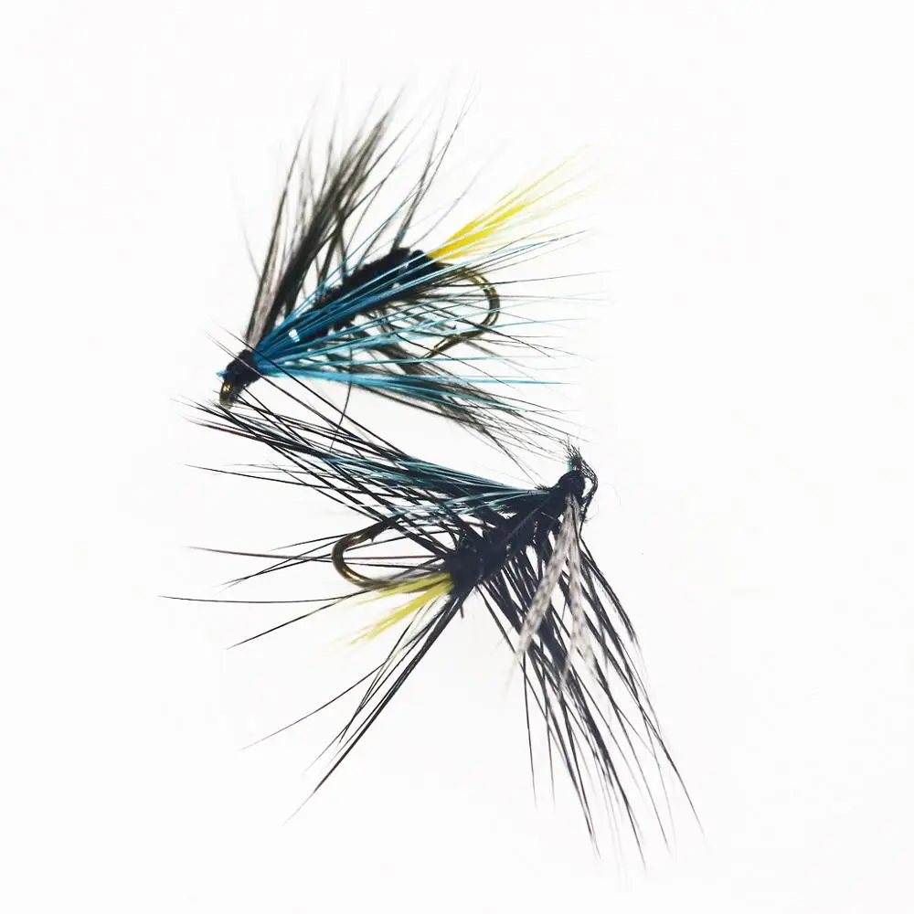 Wifreo 10PCS #12 Blue Silver Doctor Salmon Fly Fishing Trout Wet Flies | Спорт и развлечения
