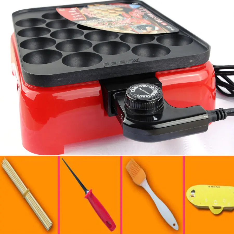 

Adjustable temperature Chibi Maruko machine octopus baking machine household takoyaki machine octopus balls maker 800W 22 holes