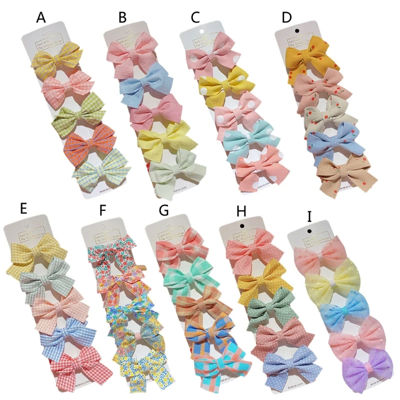 

5 Pcs/Set Girls Cute Bowknot Hairpins Children Sweet Barrettes Hair Clips Fashion Kids Headwear Hair Accessories