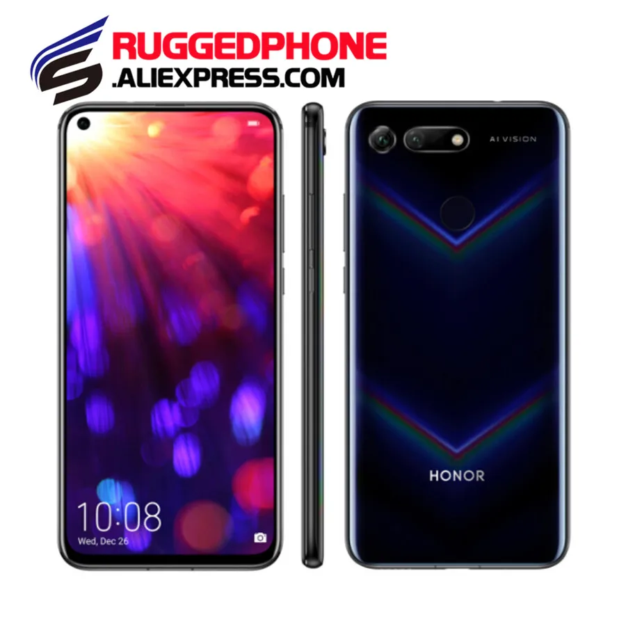 Google Play Honor V20 6 ГБ 128 ГБ NFC 48MP+ 25MP камера Kirin 980 6," Fullview дисплей просмотр 20 супер зарядка мобильный телефон