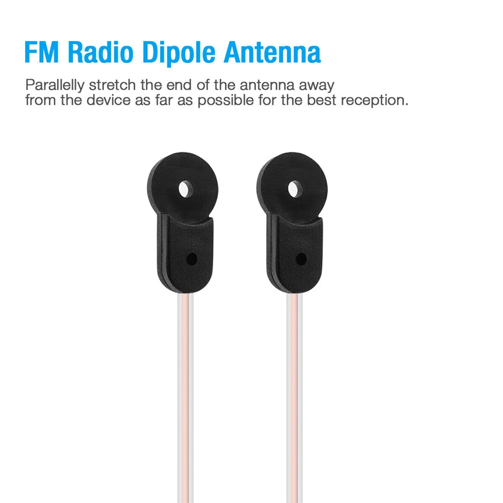 FM Dipole Antenna 75 Ohm F Type Male Plug for Home Radio Stereo Signal Receiver Aerial 520-1710MHZ 1PC