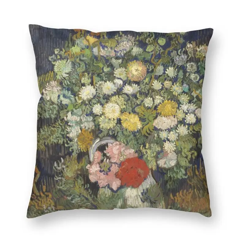 

Soft Bouquet Of Flowers In A Vase Throw Pillow Cover Home Decorative Vincent Van Gogh Painting Cushion Cover 45x45cm for Sofa