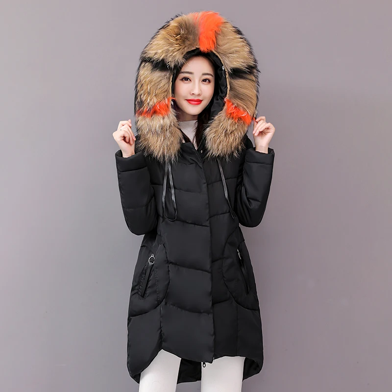 Plus Size 4XL 5XL Winter Jacket Women Padded Outwear Hooded Colorful Fur Female Coat Long Parka Mujer Invierno