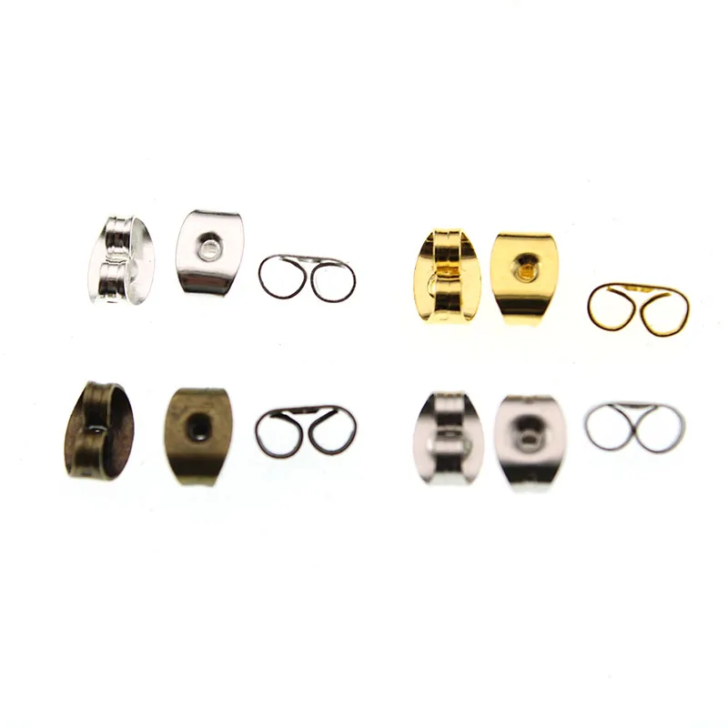 100 шт./лот золотые серебряные серьги бабочки застежки для сережек сделай сам