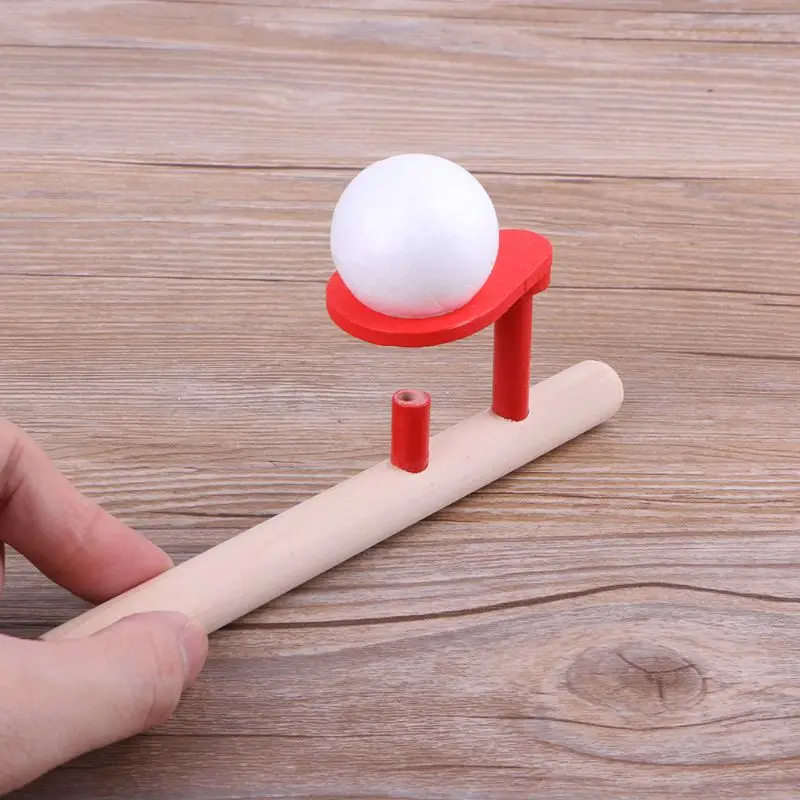 

G2AD Foam Ball Floating Game Blowing Air Toys Wooden Handle Whistle Children Educational Puzzle Toy