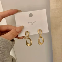 gold color water drop tassel chain dangle earrings fashion simple irregular chain clip on earrings for women female jewelry