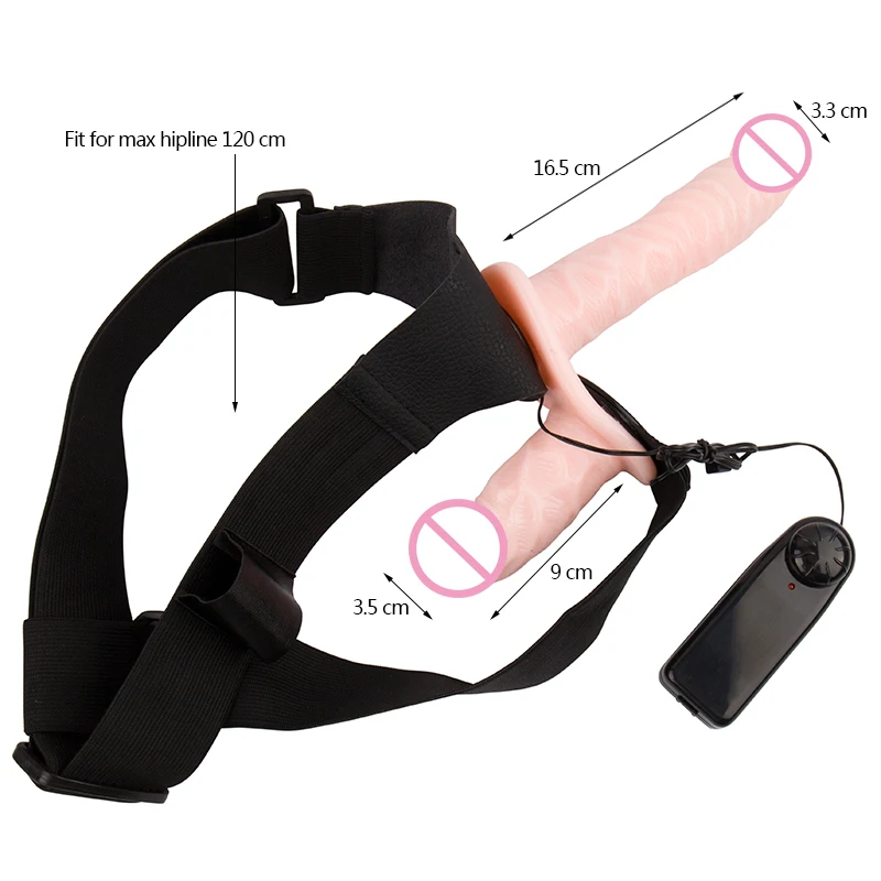 Эротический двойной фаллоимитатор вибратор страпон с ремнем сексуальный мягкий