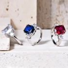 Женское кольцо из серебра 925 пробы, с рубином