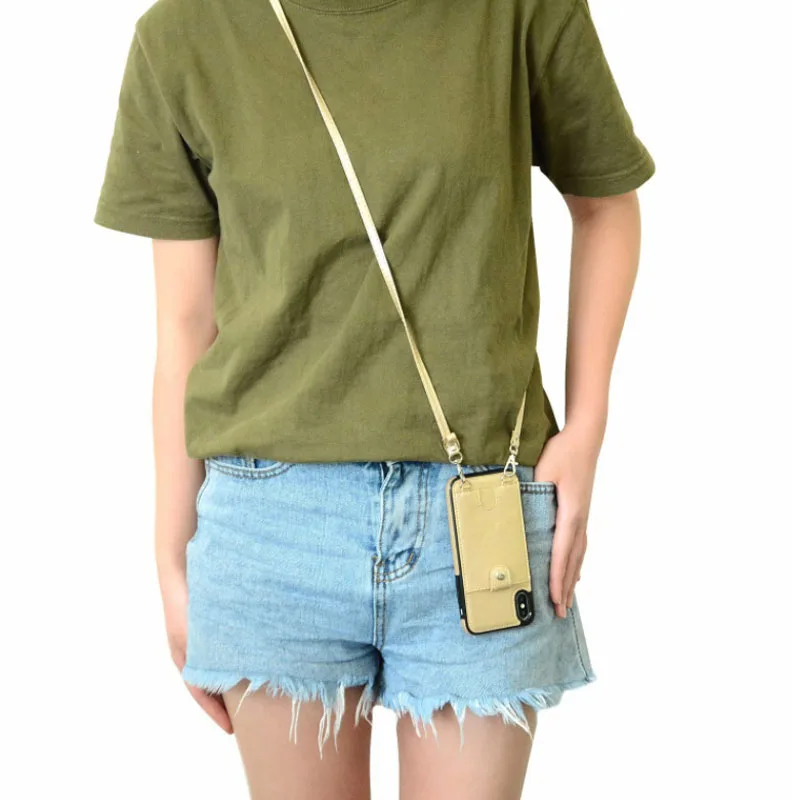 Популярная сумка через плечо задняя крышка из искусственной кожи чехол для iPhone Xs