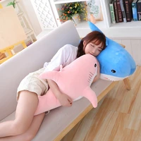 new 80cm100cm big size real life shark plush toy pillow soft stuffed marine animal whale doll appease cushion gift for children