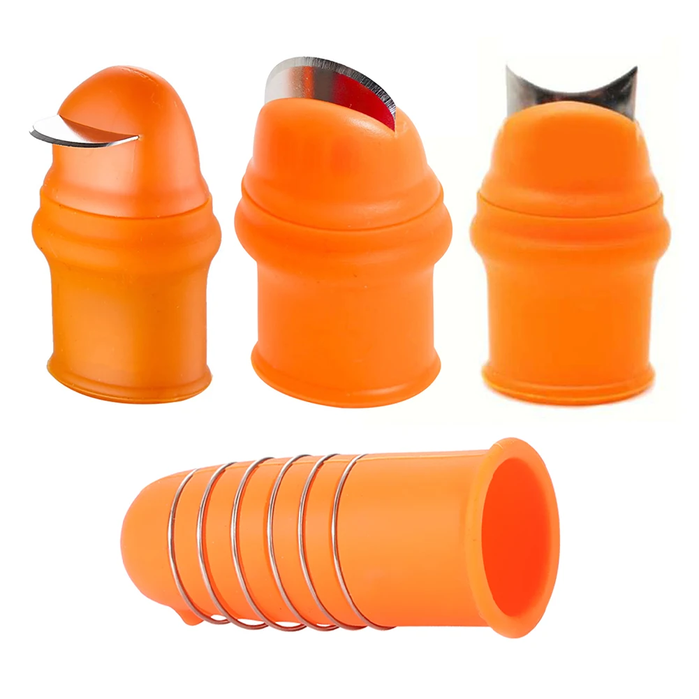 

Silicone Thumb Knife Finger Protector Gears Cutting Vegetable Harvesting Knife Pinching Plant Blade Scissors Garden Gloves