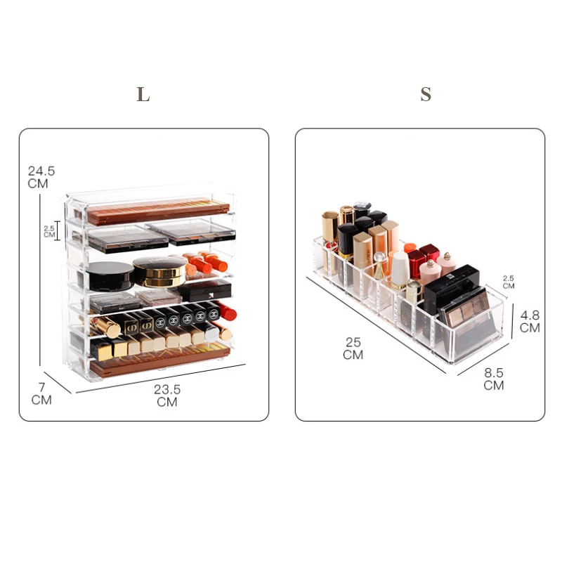 Акриловый Органайзер для макияжа коробка хранения губной помады косметический
