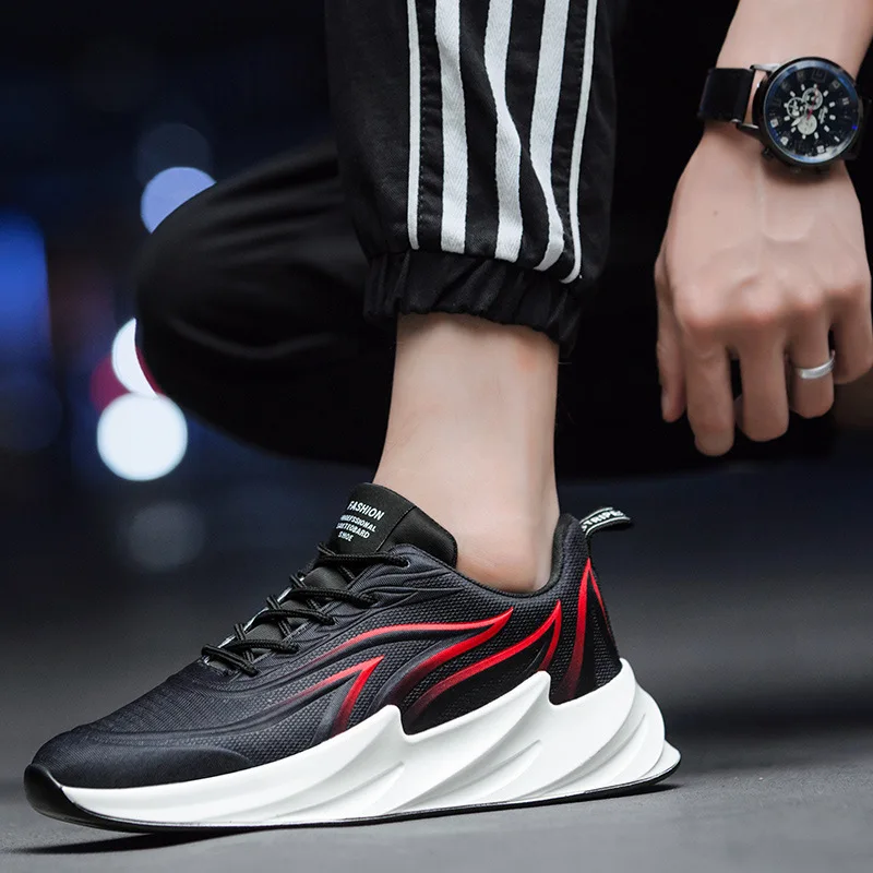 

2021 Men Casual Sneakers Spring Summer Comfortable Breathable Air Mesh Flame Sport Running Shoes Man Trend Trainers 5 Colors