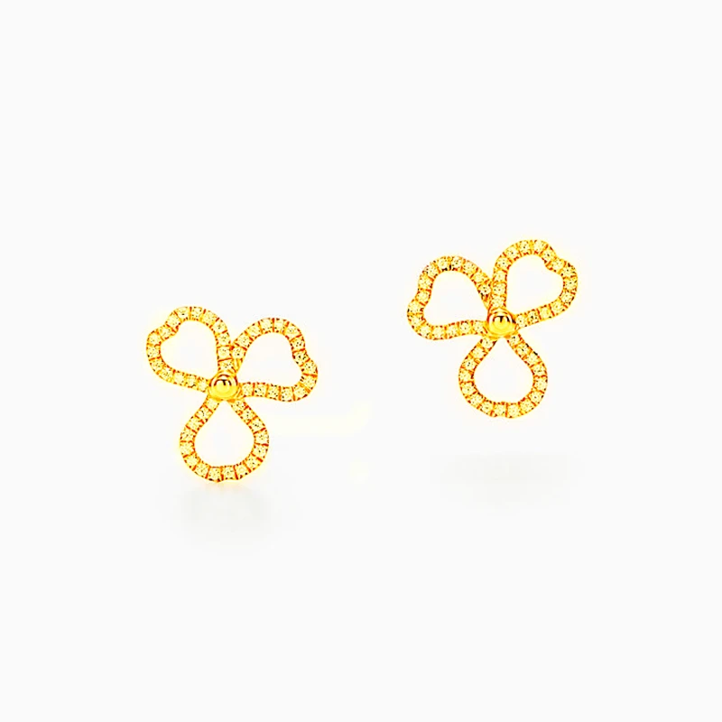 Женские серьги в виде клевера из циркония серебро 925 пробы|Серьги-гвоздики| |