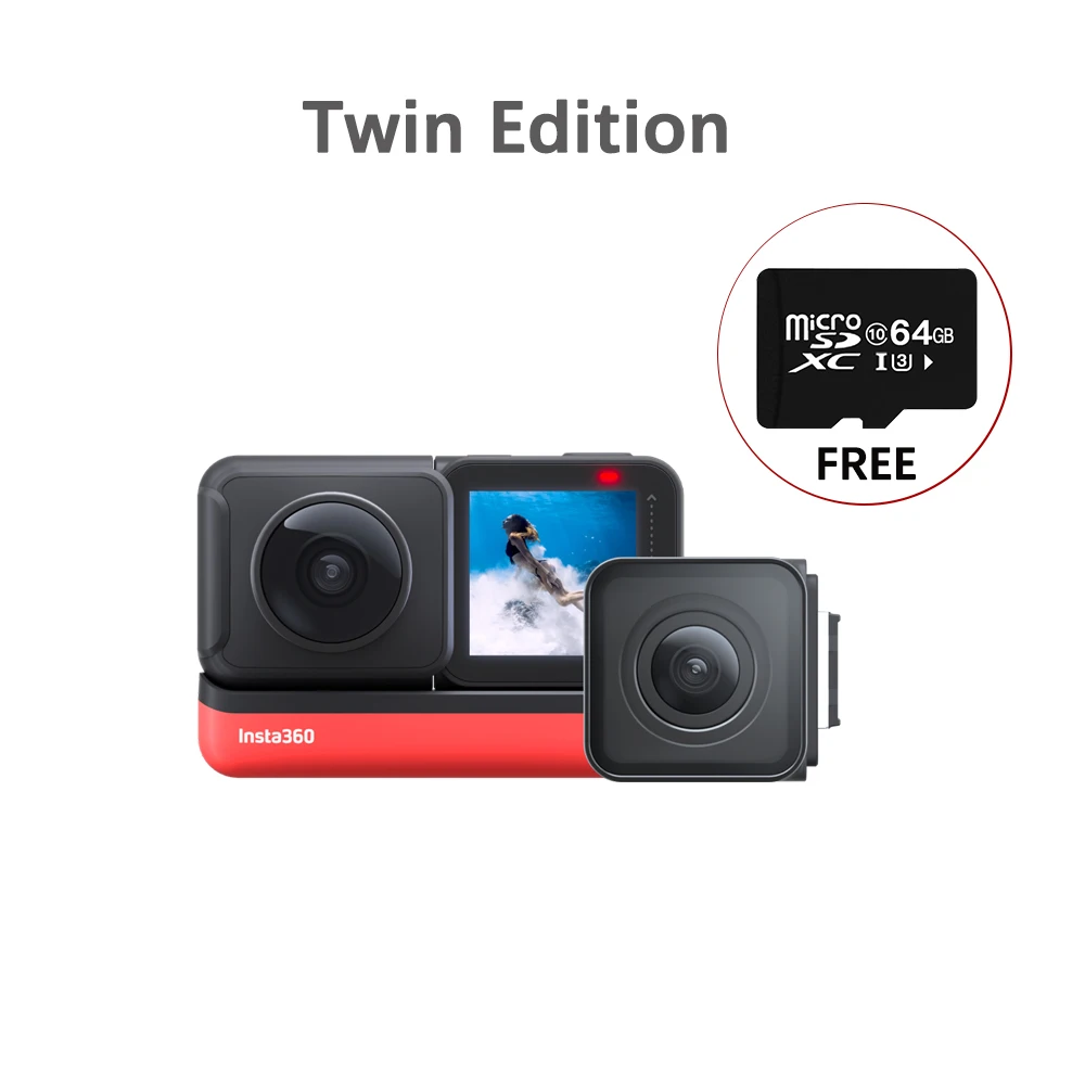 100% оригинальная Спортивная Экшн-камера insta360 ONE R Twin Edition супер захват 5 7 K 360 °