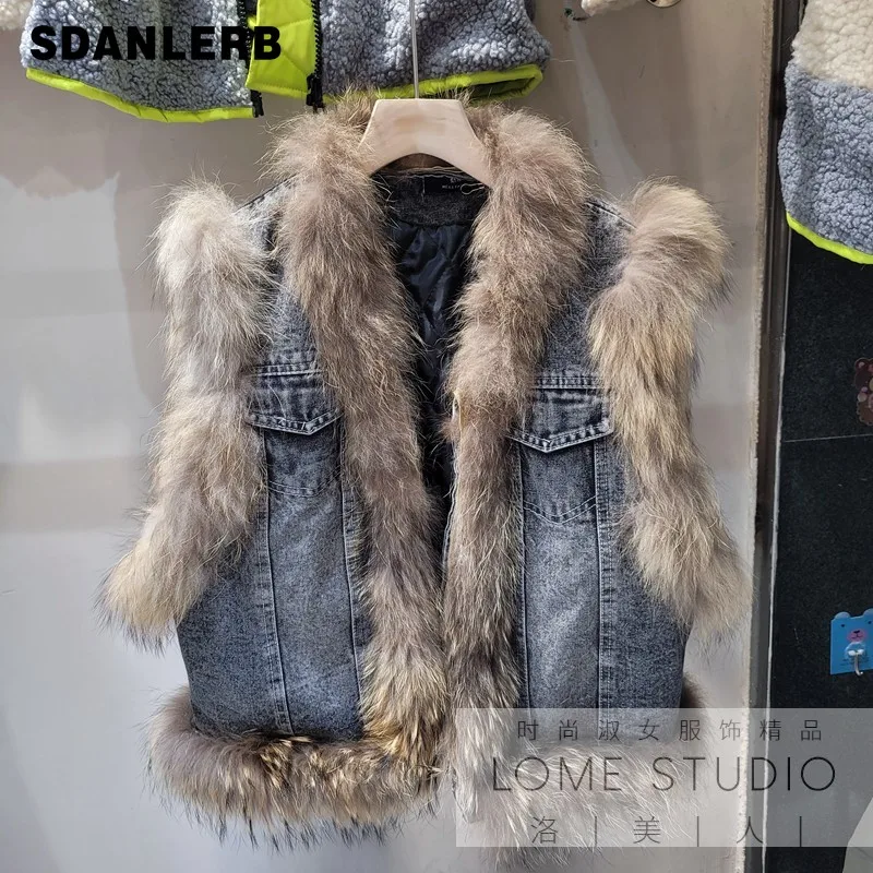 

Европейская станция, женский осенне-зимний жилет из лисьего меха, модель 2021 года, утепленное меховое интегрированное пушистое пальто