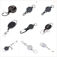 15styles key ring clip retractable pull key ring chain reel extendable belt reel id lanyard name tag card badge holder